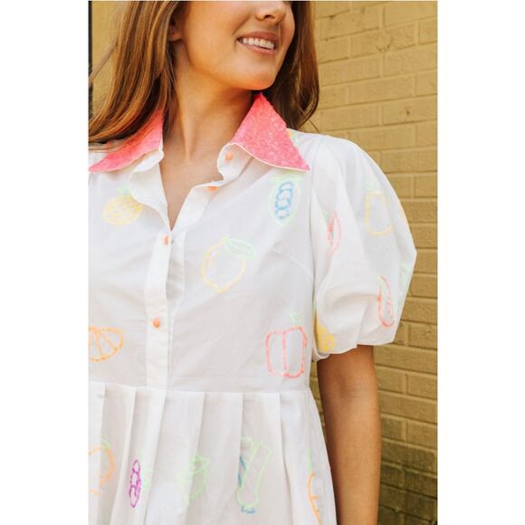 NWT Queen of Sparkles Neon Fruit Dress in size Medium - Picture 4 of 4